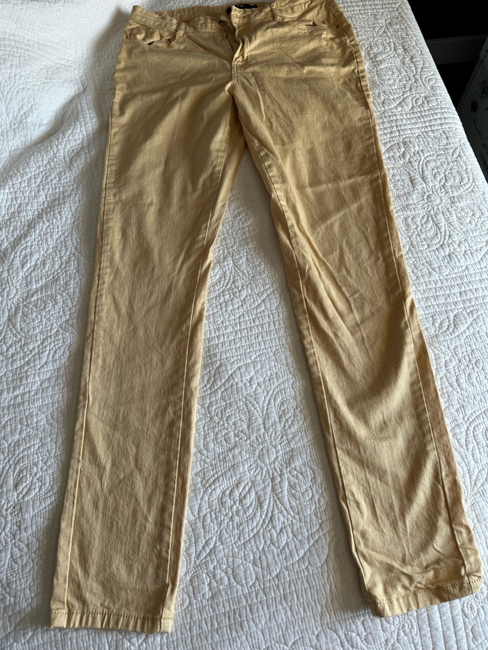 Long Tall Sally Yellow Jeans Size 12 34” Inseam Straight Leg